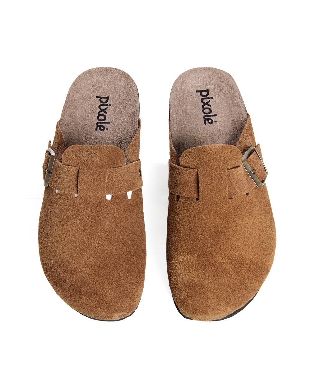 Mule Pixóle Fivela Couro Caramelo