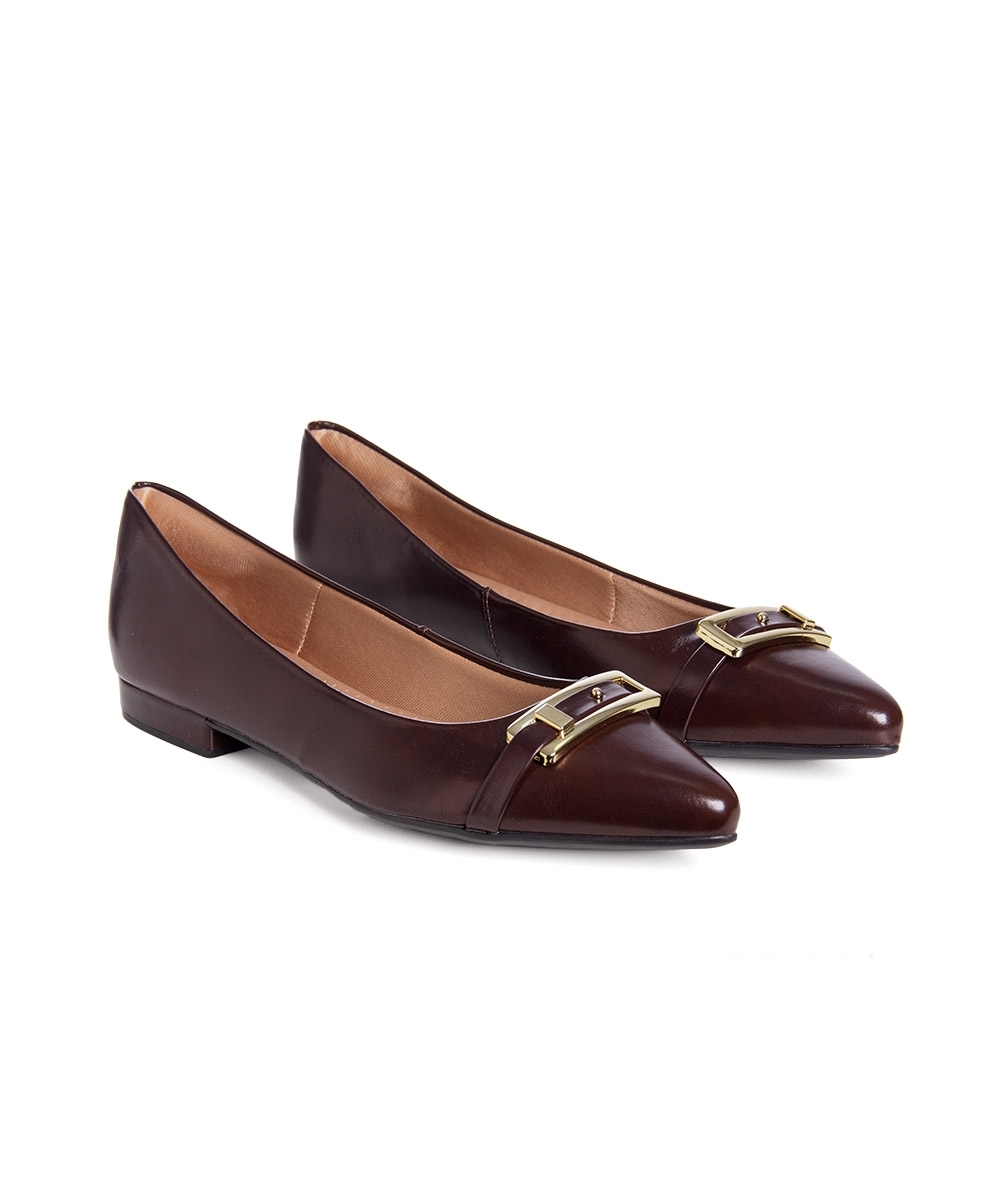 Sapatilha Bico Fino Pixolé Comfort Marrom