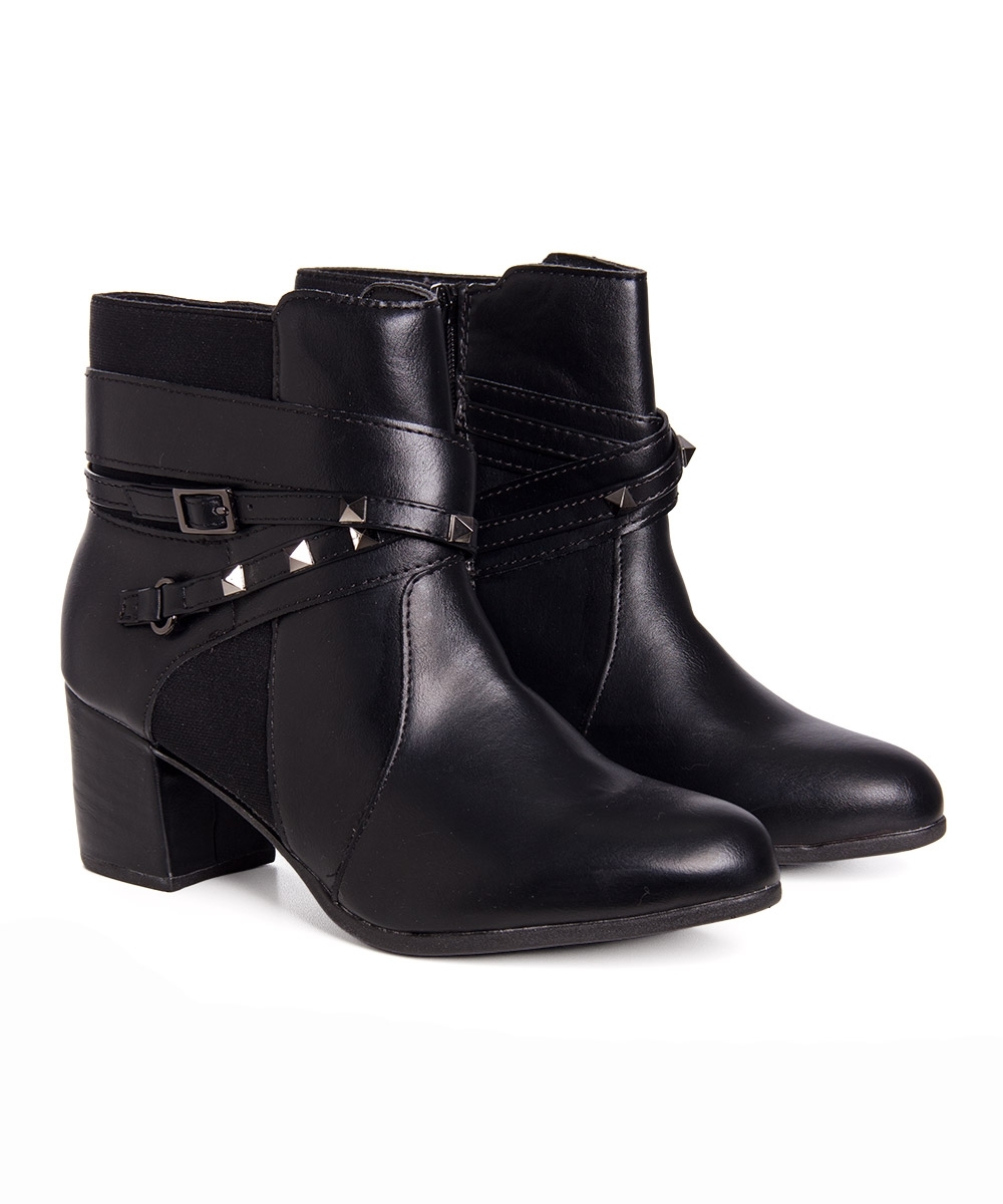 Bota Cano Curto Pixolé Salto Médio Preto