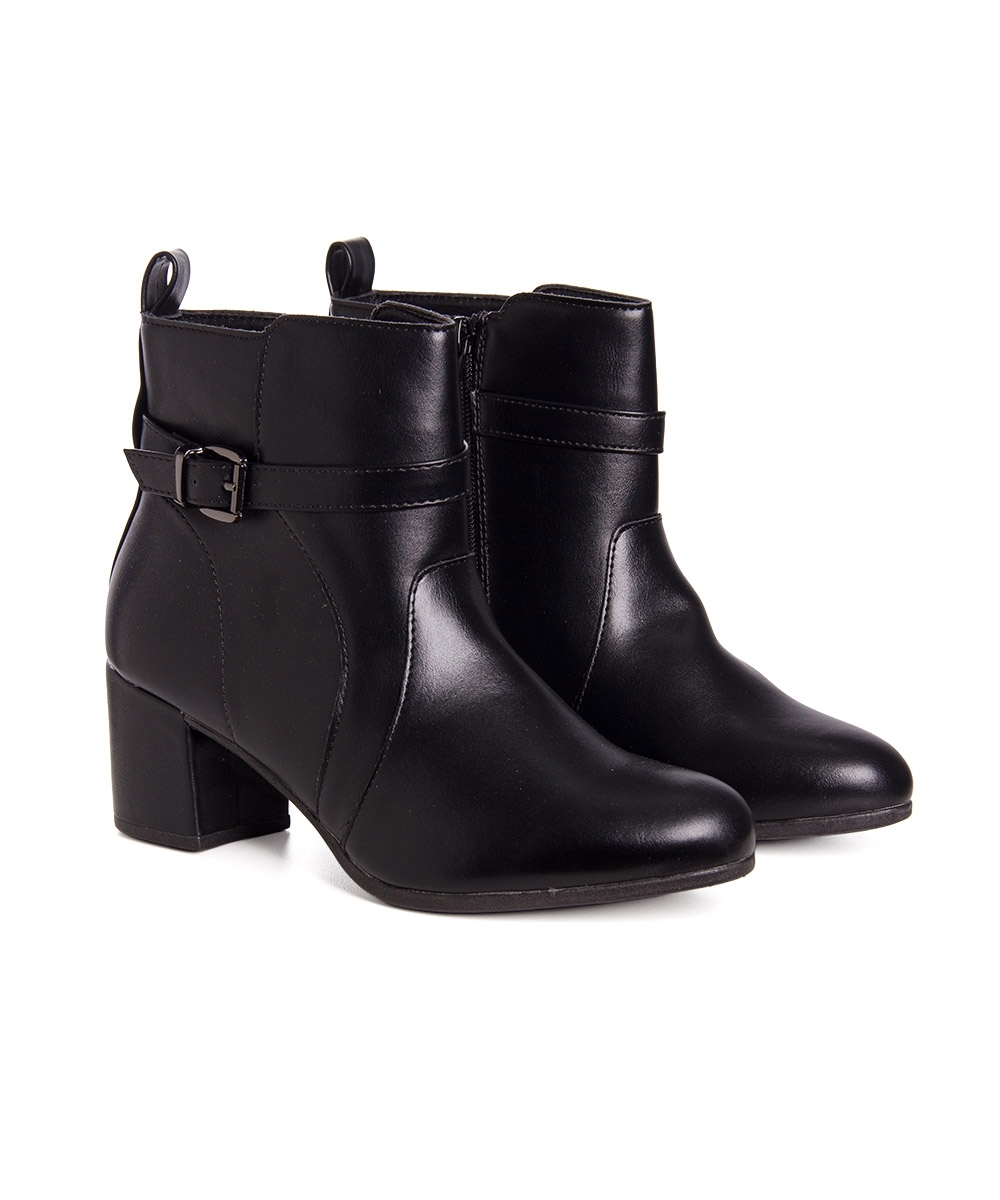 Bota Cano Curto Pixolé Salto Bloco Preto