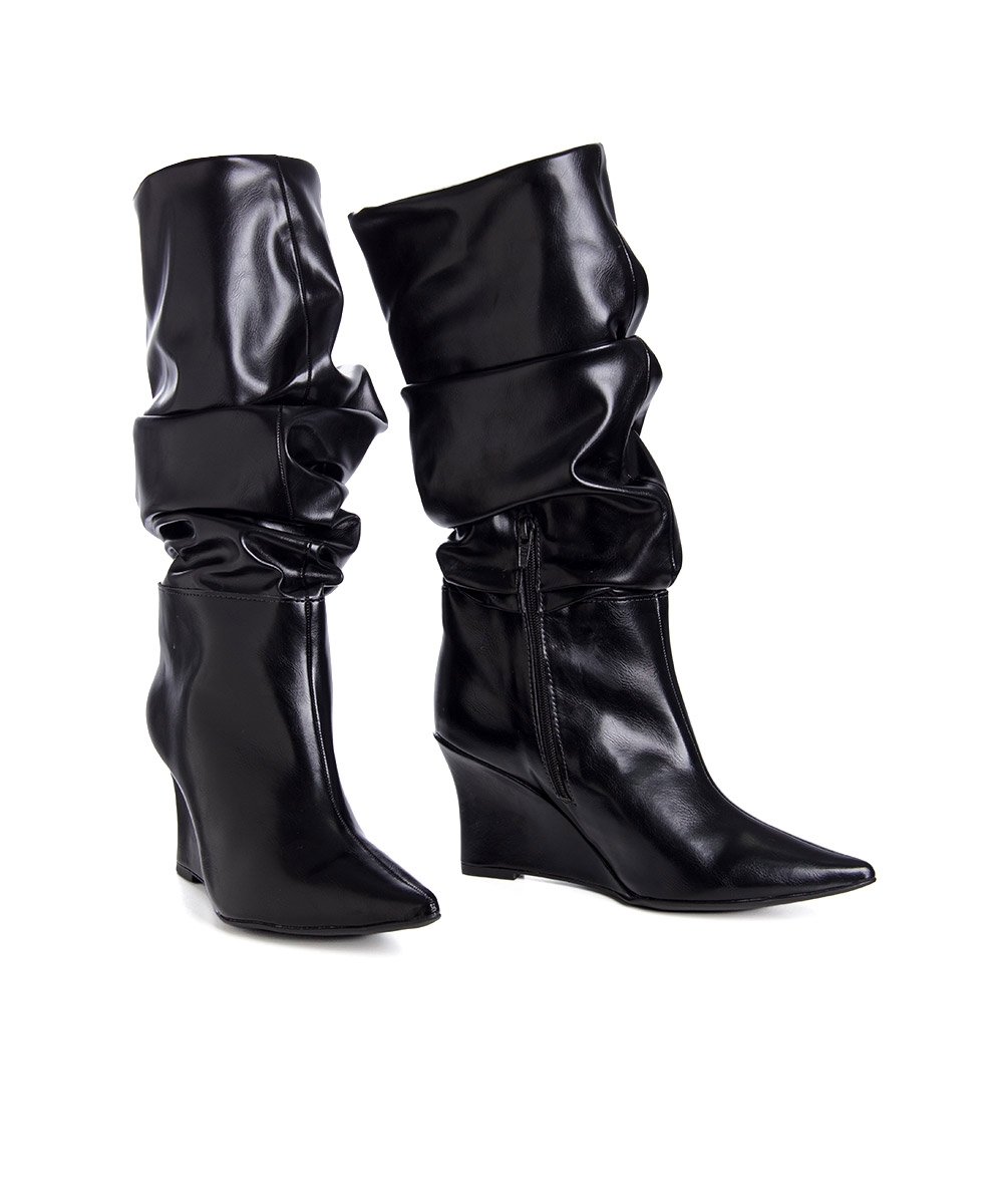 Bota Cano Alto Pixolé Slouch Preto