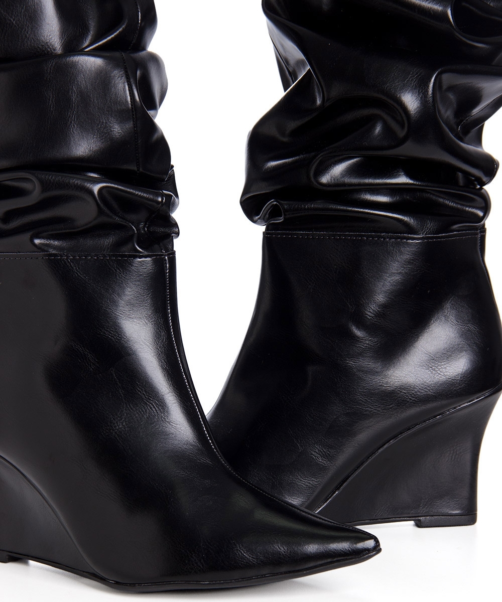 Bota Cano Alto Pixolé Slouch Preto