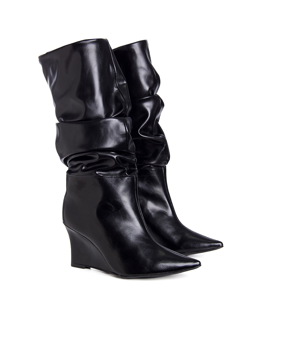 Bota Cano Alto Pixolé Slouch Preto