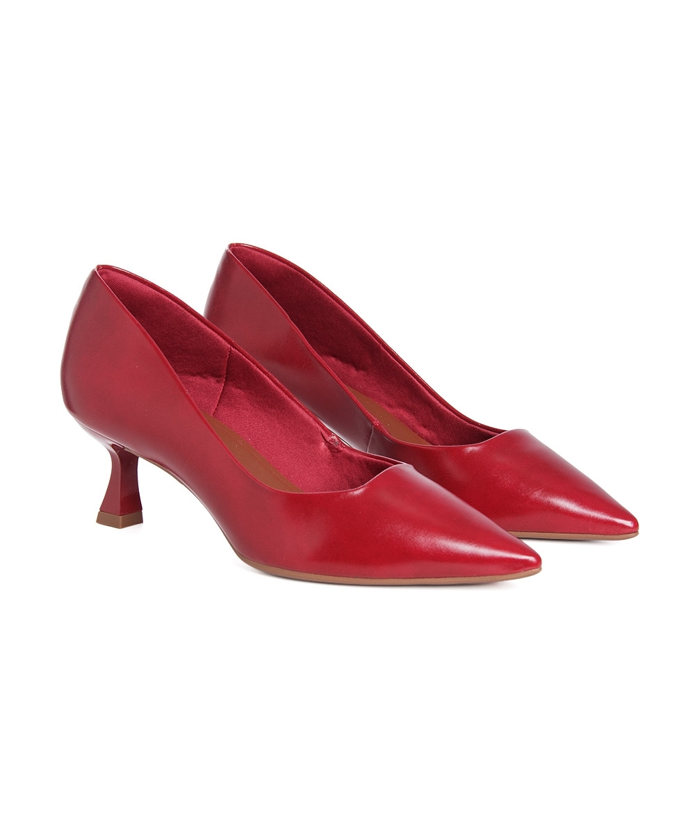 Sapato Scarpin Bebecê Salto Geométrico Vermelho