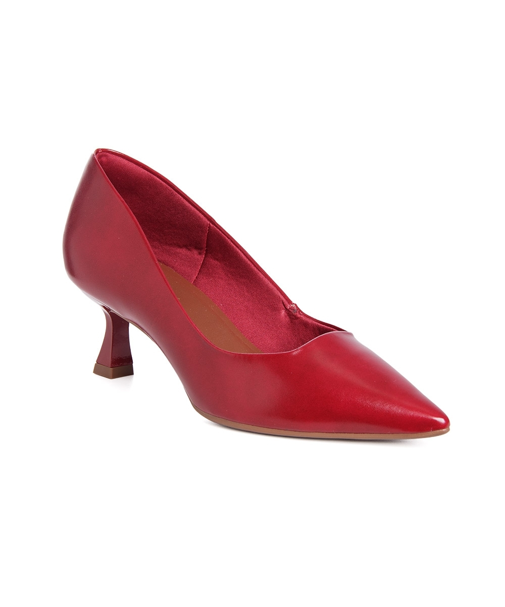 Sapato Scarpin Bebecê Salto Geométrico Vermelho
