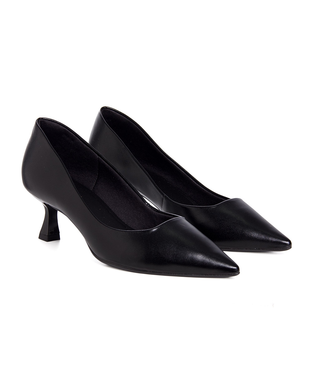 Sapato Scarpin Bebecê Salto Geométrico Preto