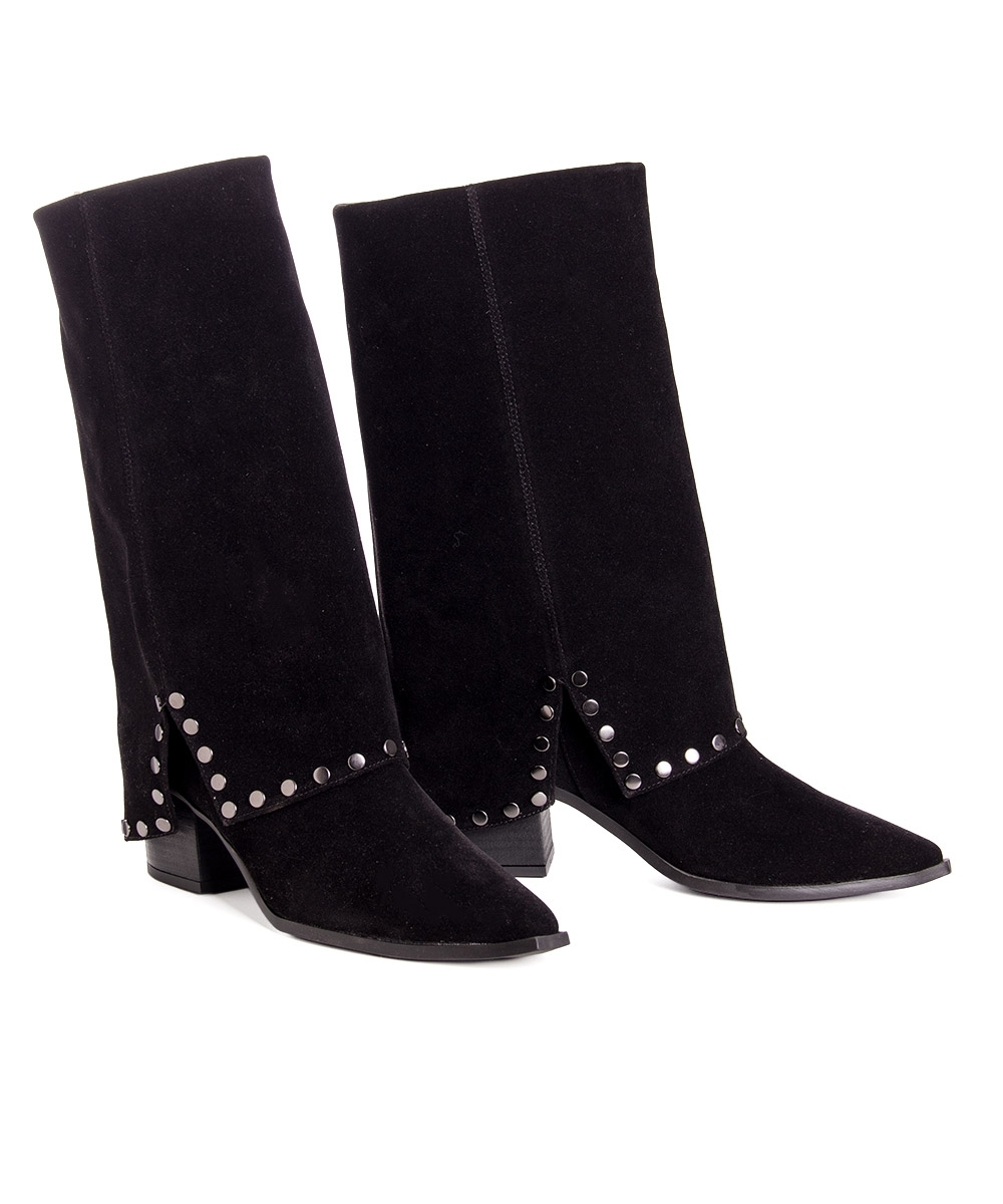 Bota Cano Longo Pixolé Salto Bloco Preto