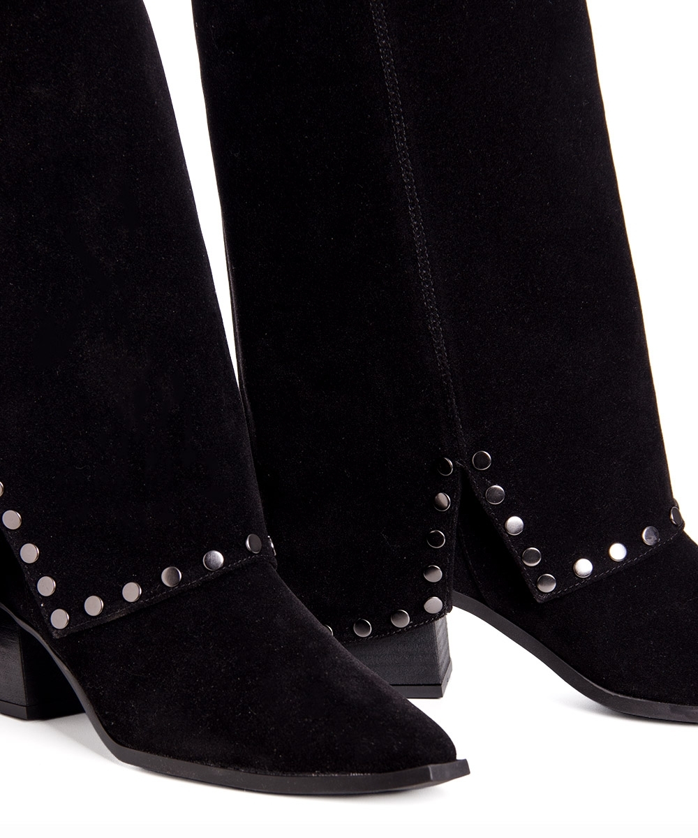 Bota Cano Longo Pixolé Salto Bloco Preto