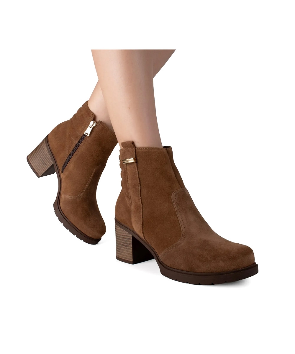 Bota Salto Médio Dakota Cano Curto Camel
