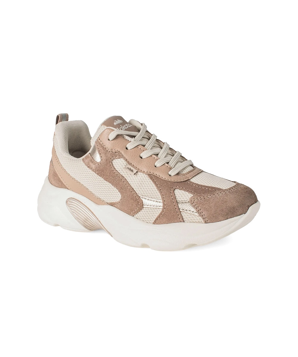 Tênis Feminino Dakota Dad Sneaker Couro Bege