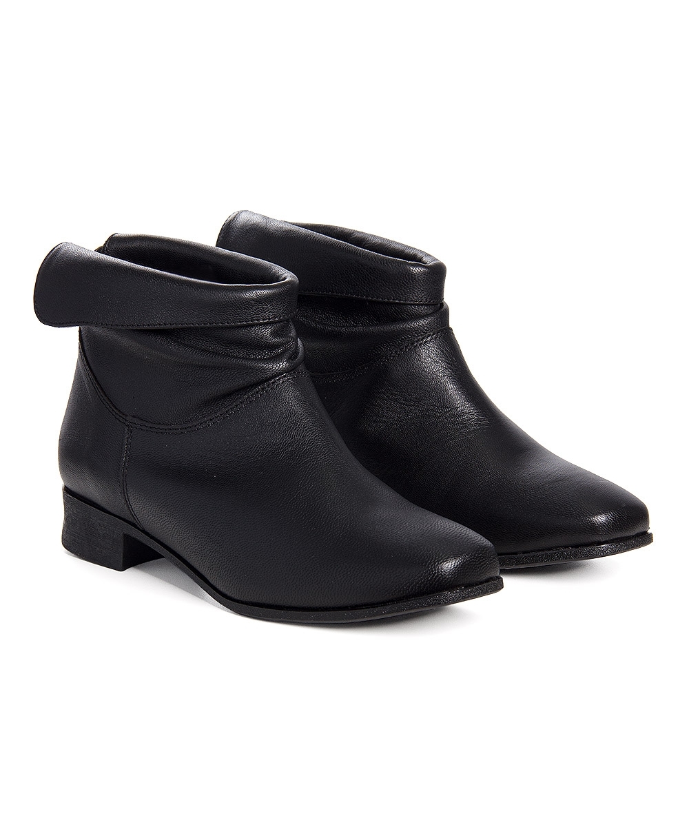 Bota Cano Curto Chamonix Salto Baixo Couro Preto