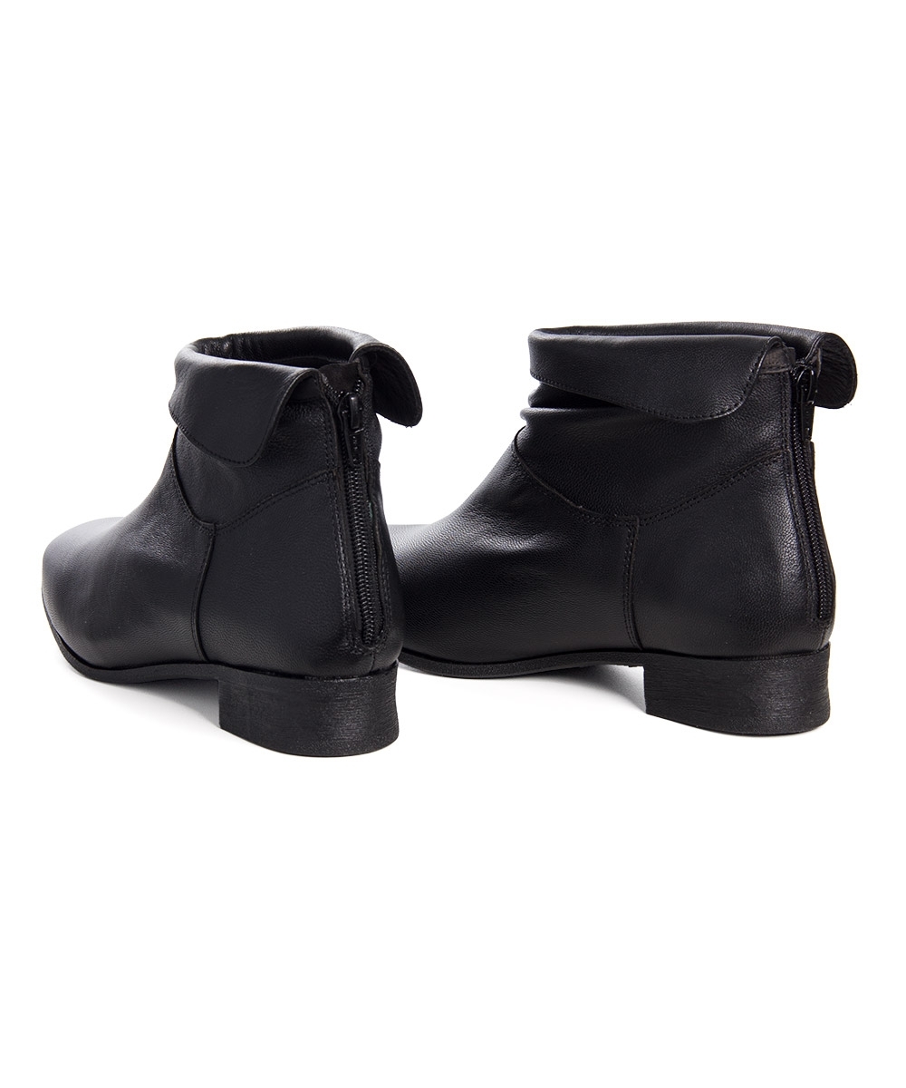 Bota Cano Curto Chamonix Salto Baixo Couro Preto