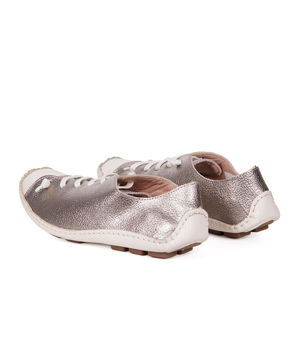 Tênis Feminino Pixolé Couro Prata Velho