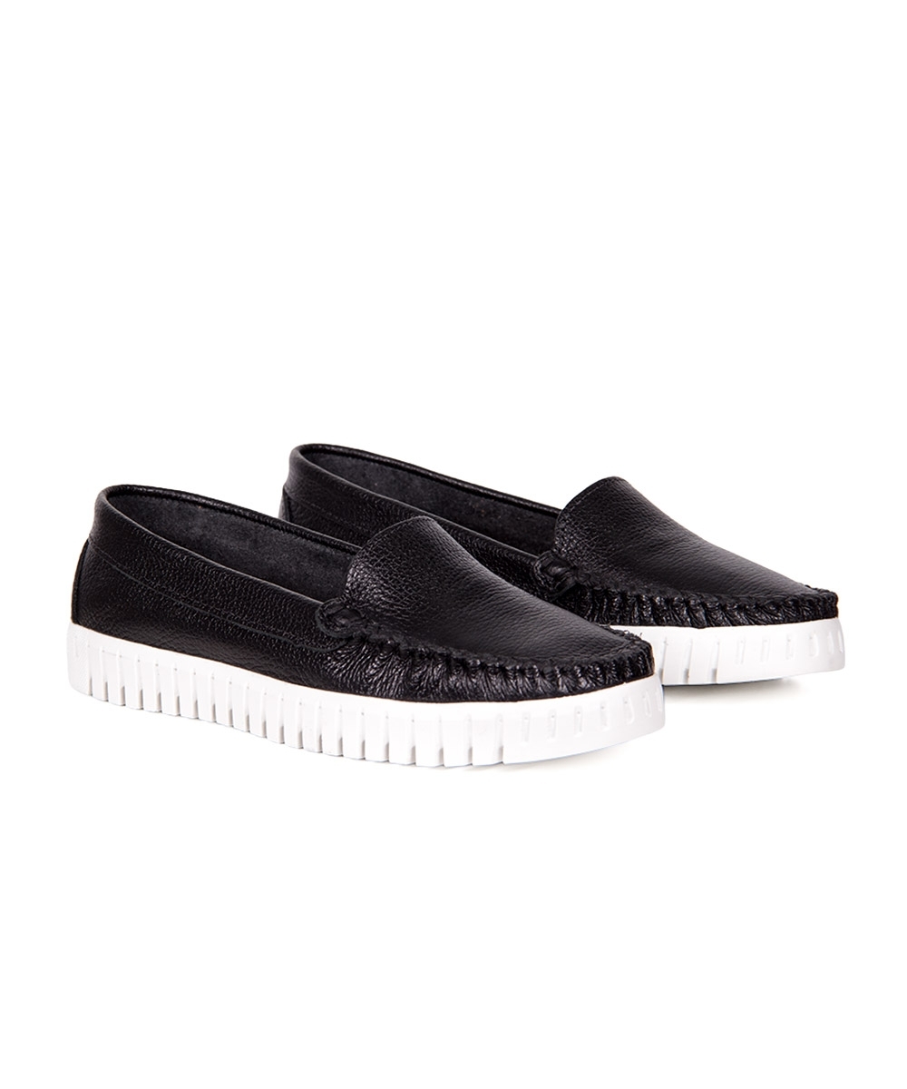 Mocassim Feminino Pixolé Couro Preto