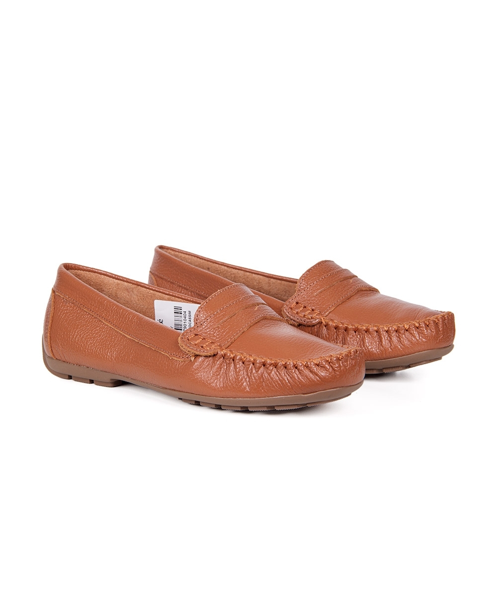 Mocassim Pixolé Feminino Couro Whisky