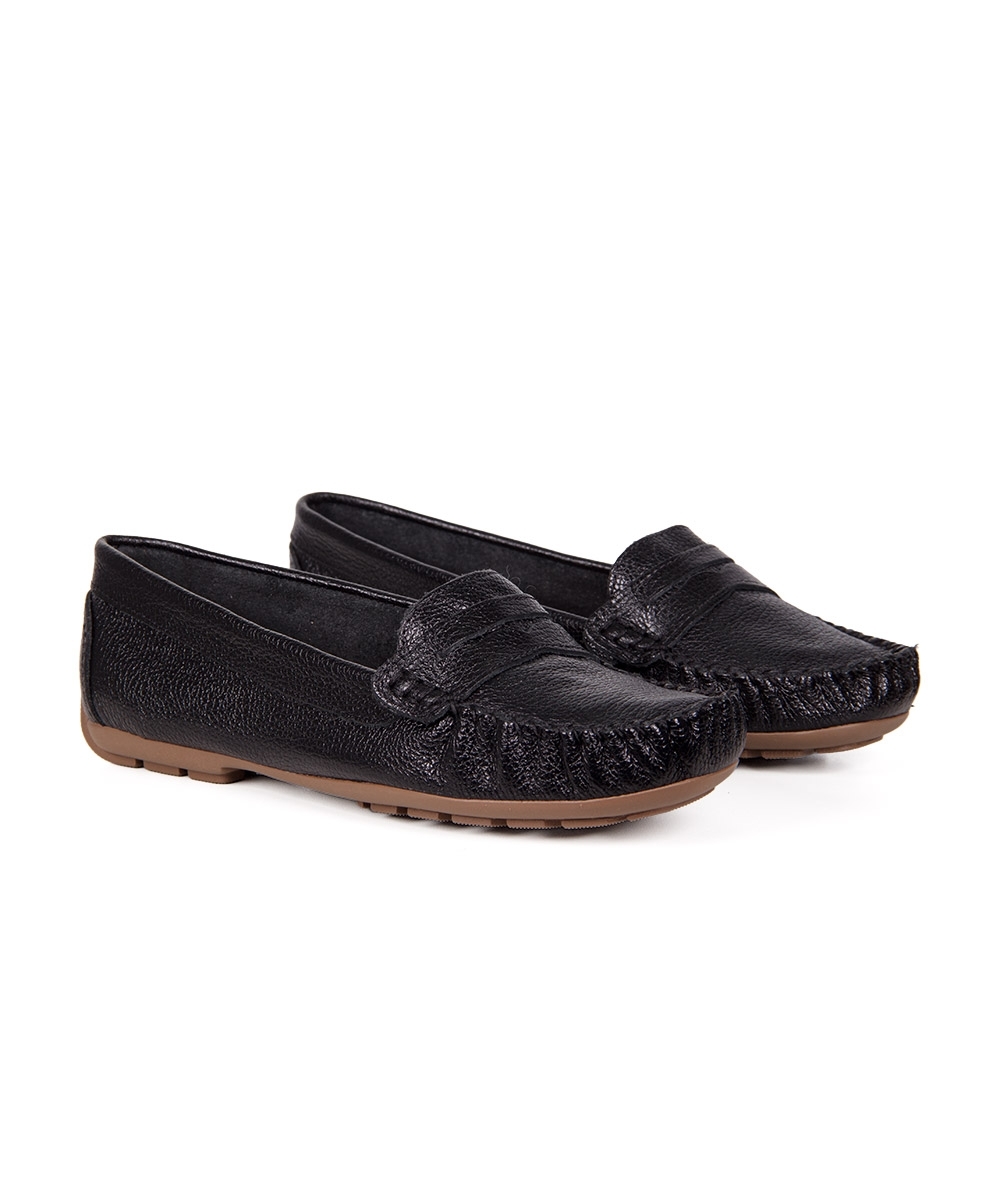 Mocassim Pixolé Feminino Couro Preto