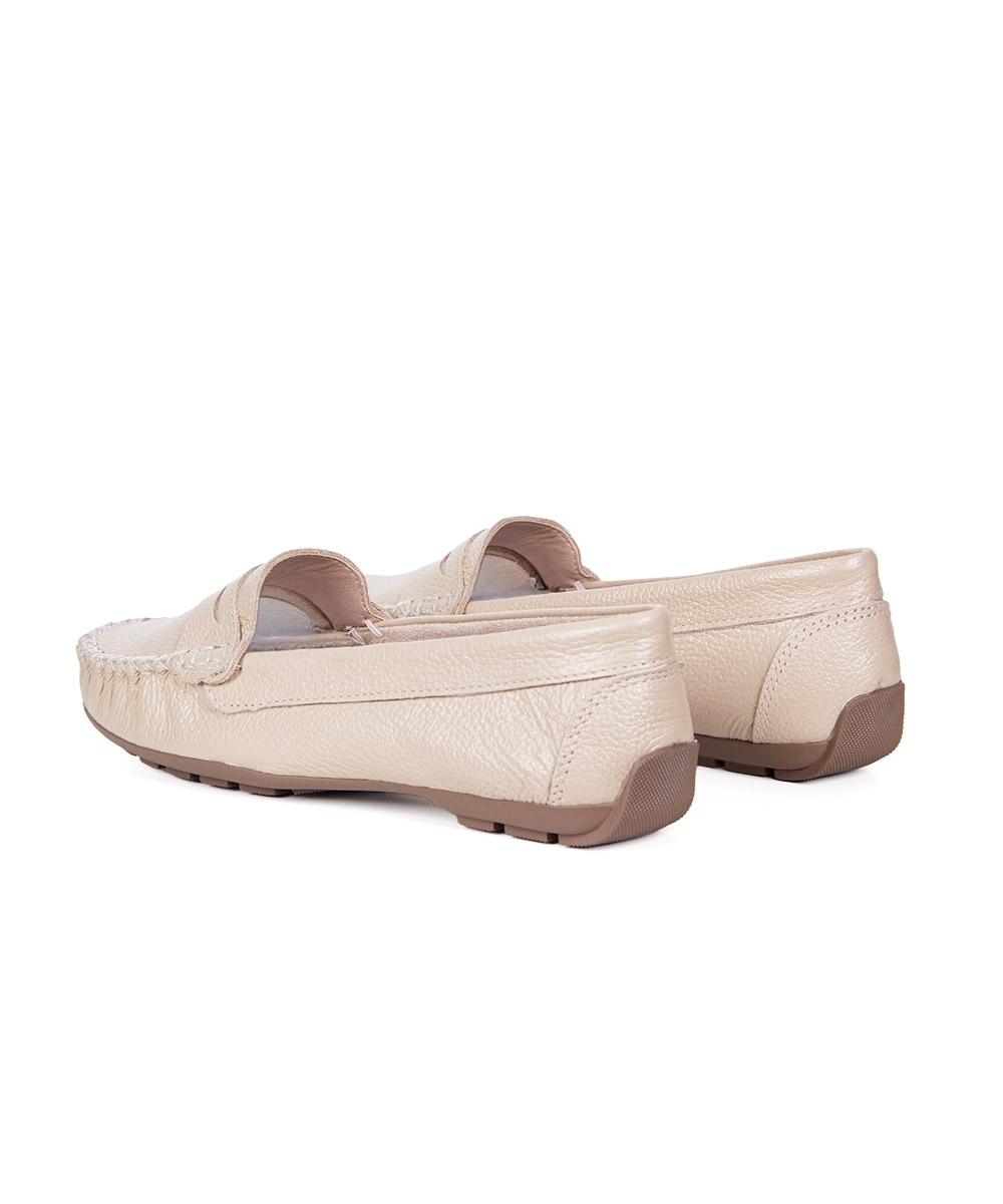 Mocassim Pixolé Feminino Couro Bege