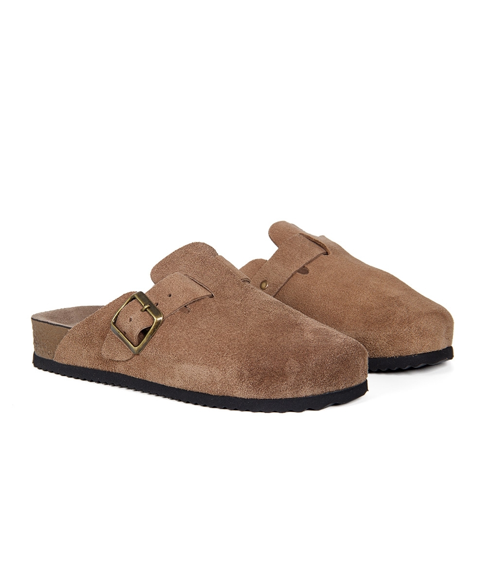 Mule Pixóle Fivela Couro Taupy