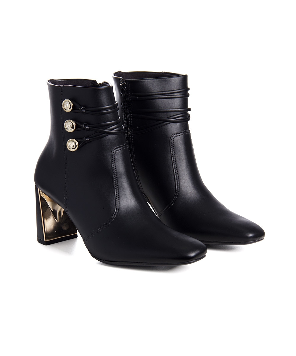 Bota Ramarim Rum Cano Baixo Salto Alto Preto