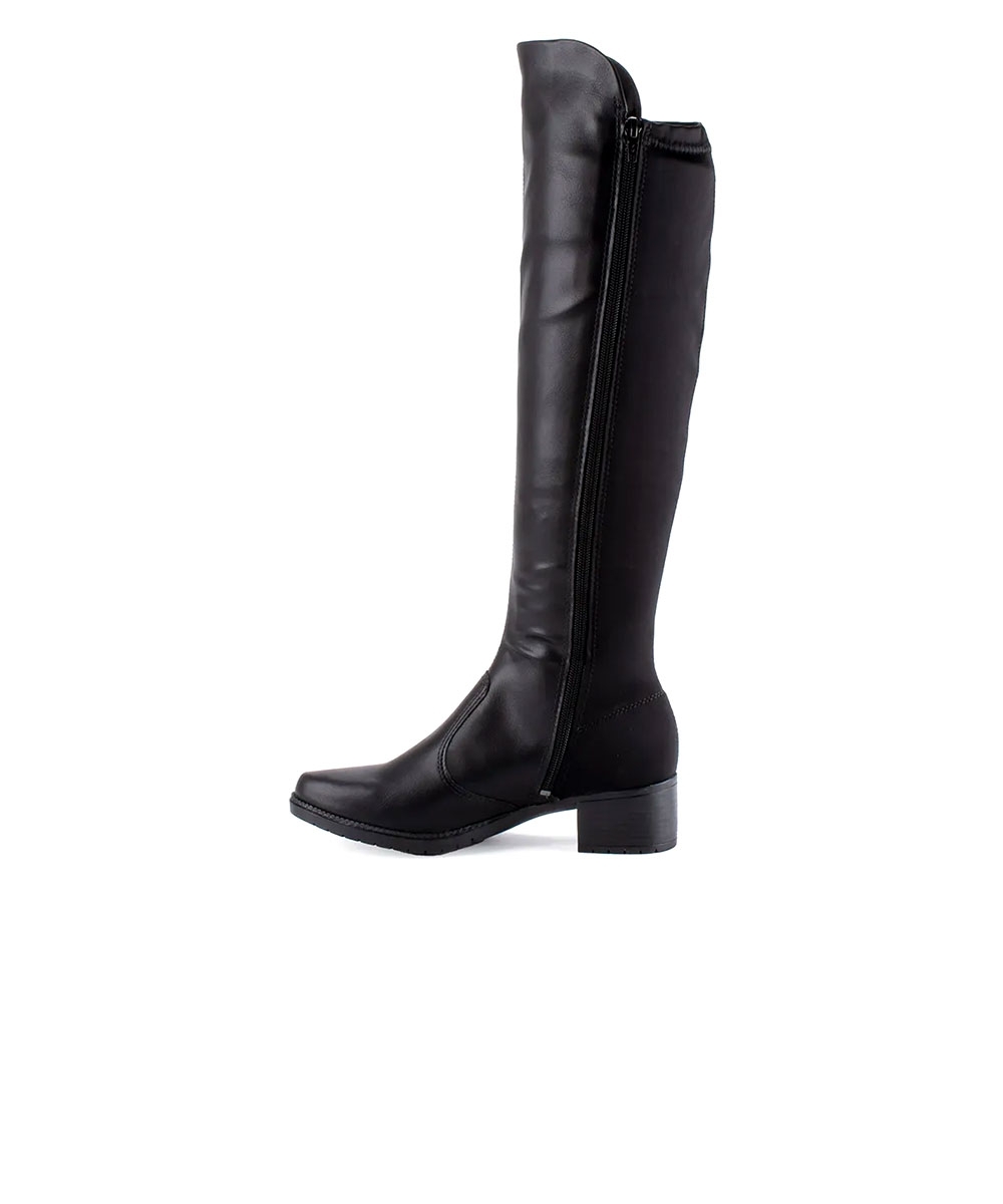 Bota Cano Longo Mississipi Salto Médio Preto