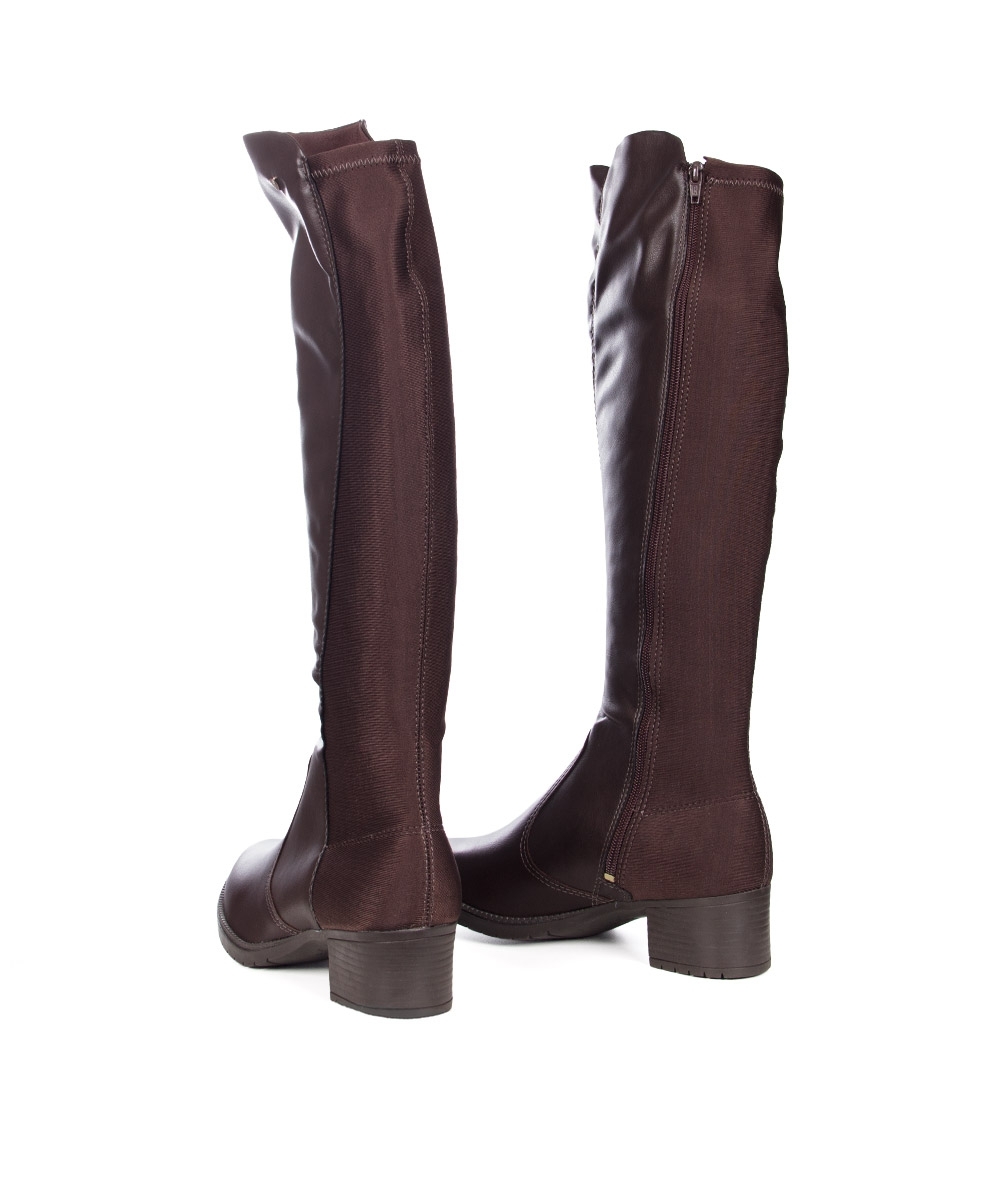 Bota Cano Longo Mississipi Salto Médio Café