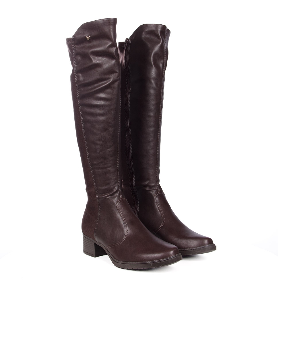 Bota Cano Longo Mississipi Salto Médio Café