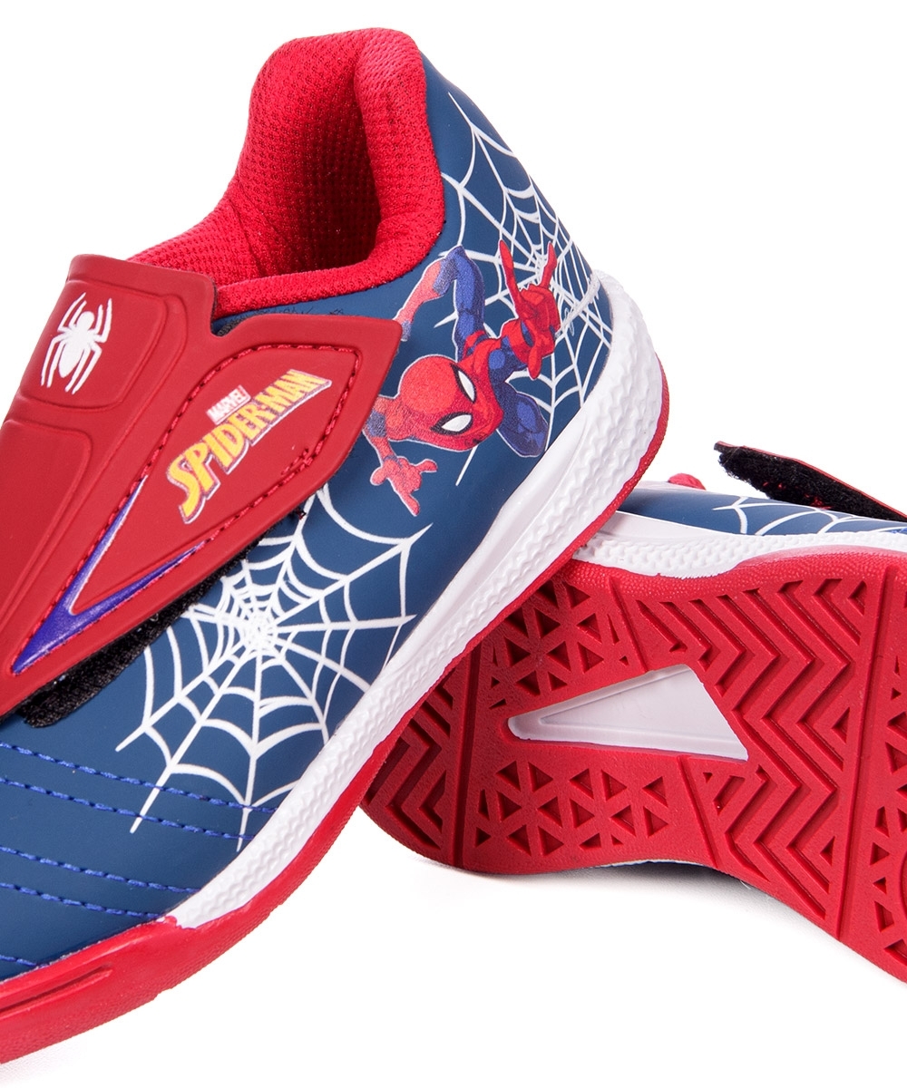 Chuteira Futsal Spider Man Infantil Azul