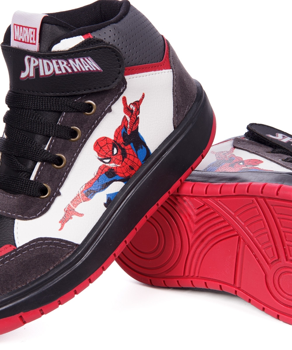 Tênis Infantil Spider Man Cano Alto Preto