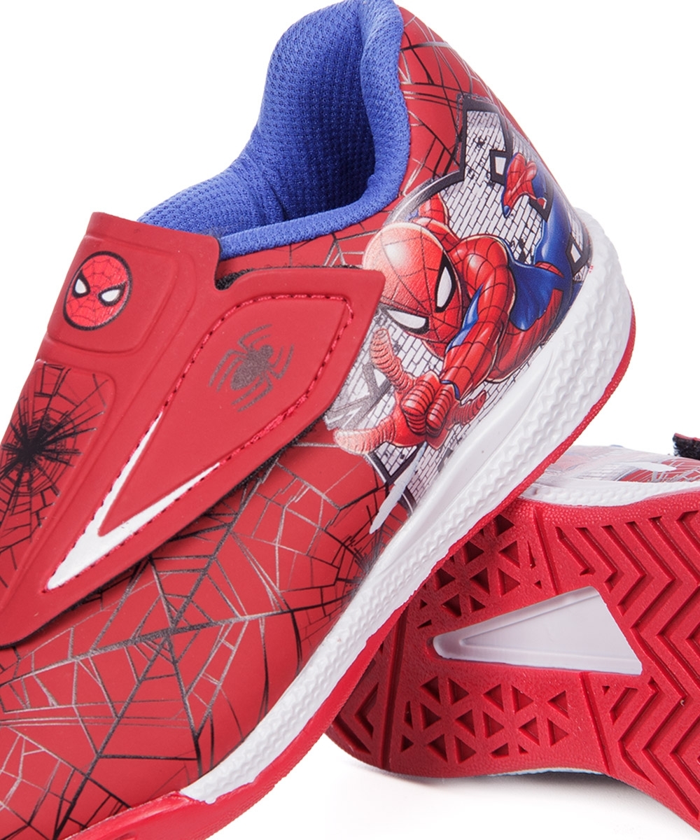 Chuteira Futsal Homem Aranha Infantil Vermelho