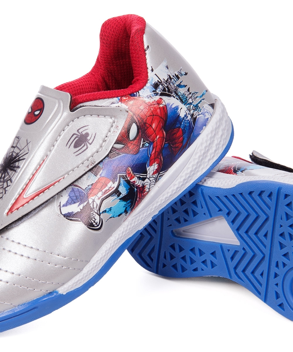 Chuteira Infantil Futsal Spider Man Prata