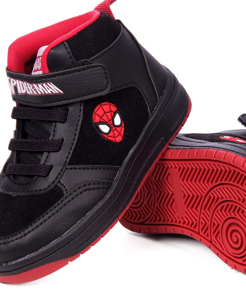 Tênis Infantil Spider Man Cano Alto Preto