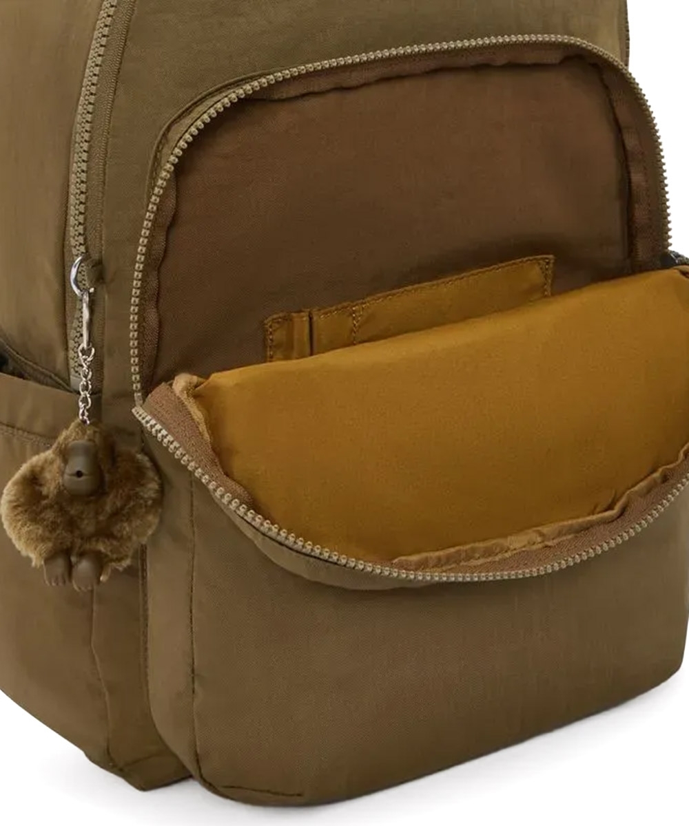 Mochila Kipling Seoul Smooth Khaki Marrom