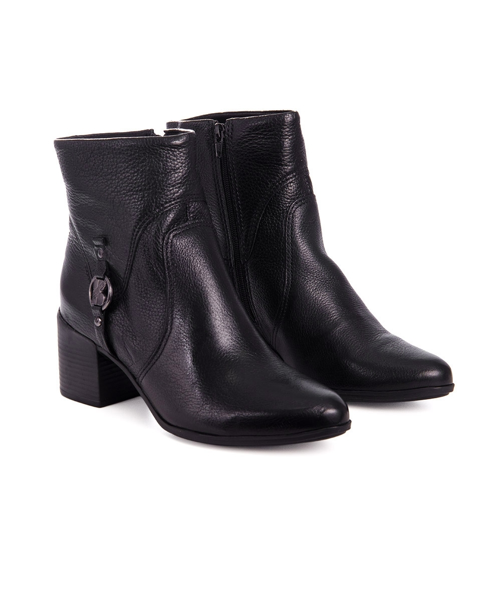 Bota Cano Curto Bottero Salto Médio Preto