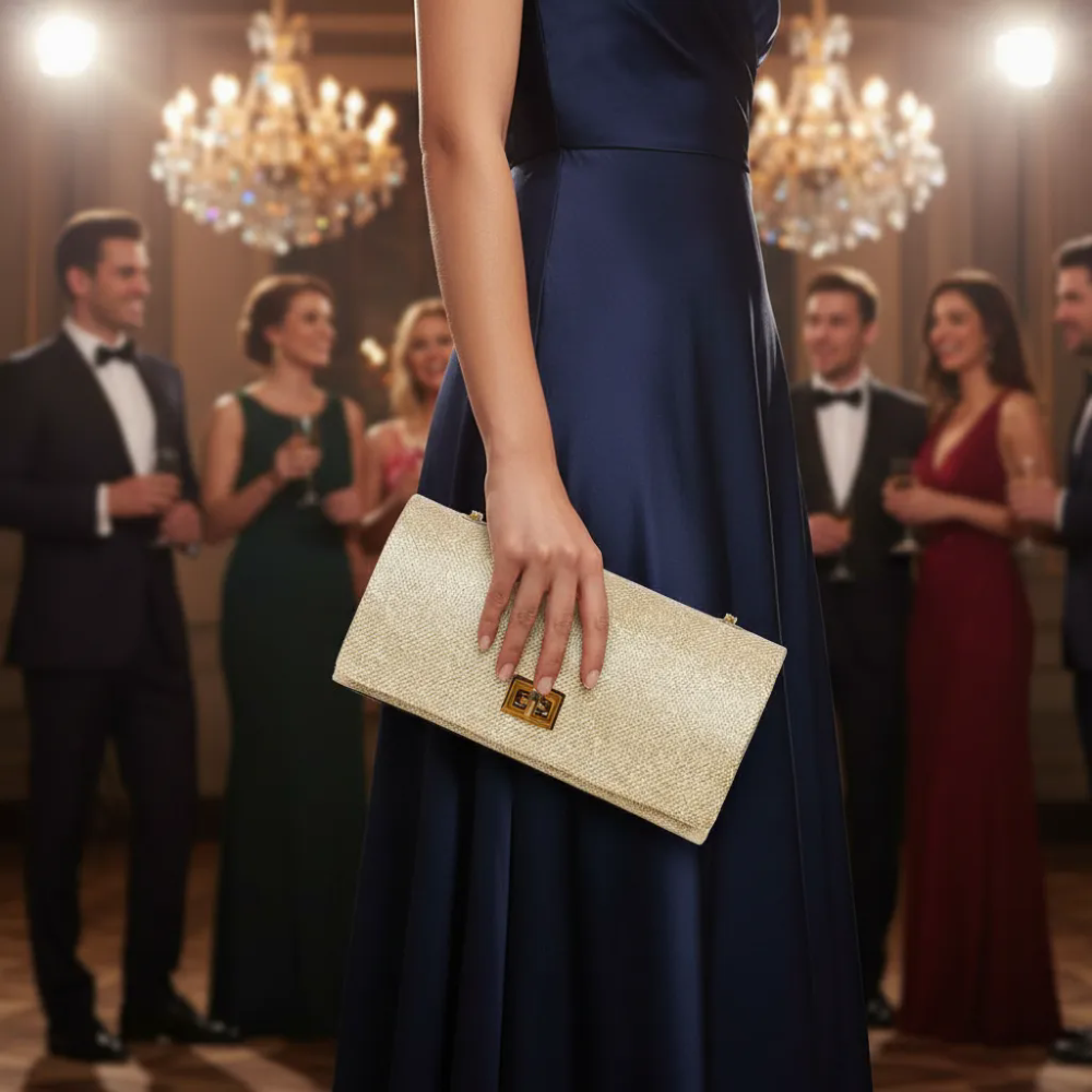 Bolsa De Festa Grifinori Glitter Dourado