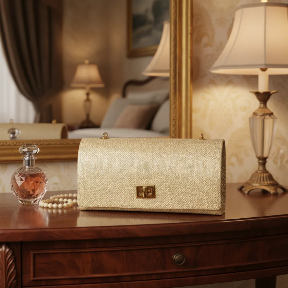 Bolsa De Festa Grifinori Glitter Dourado