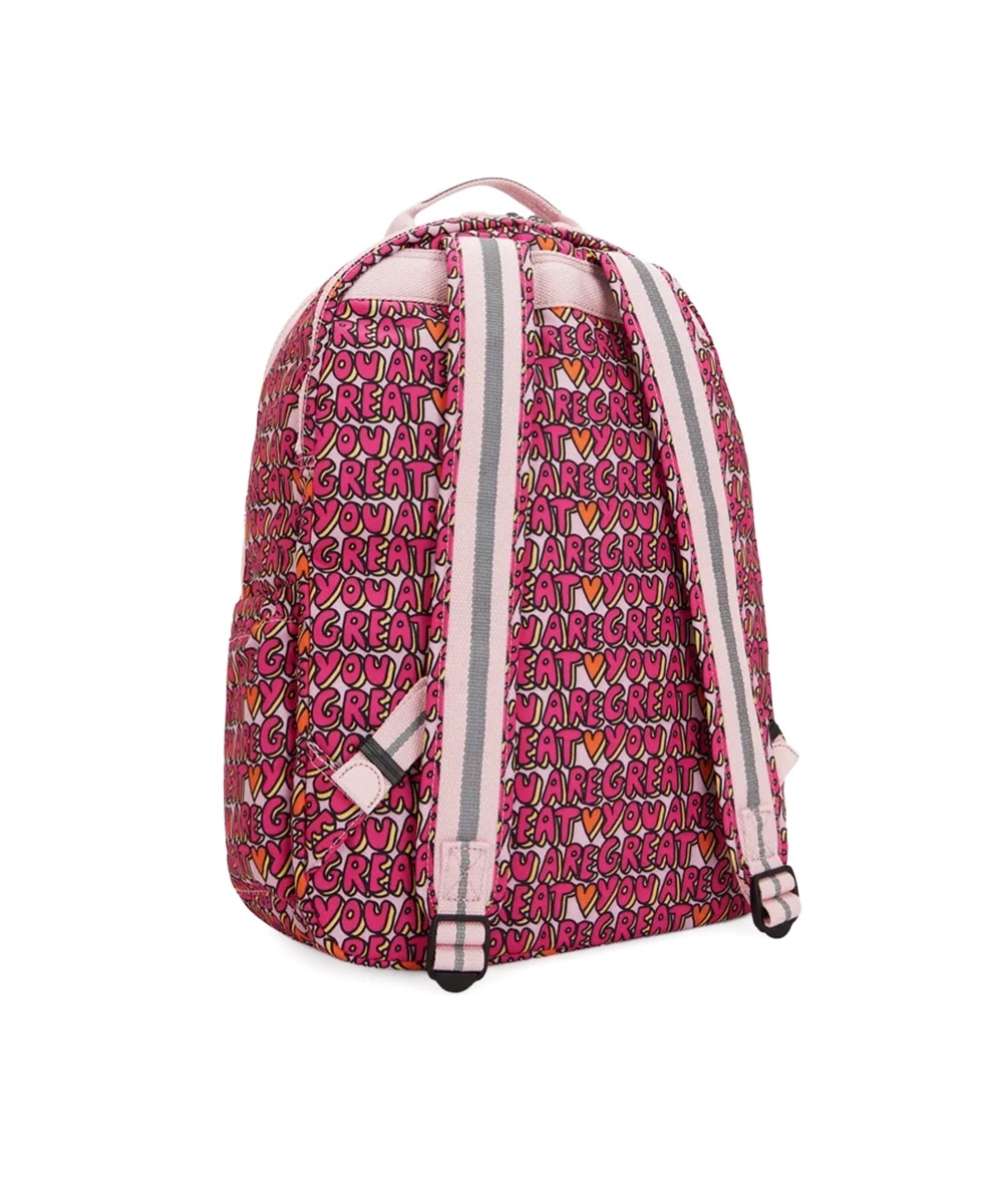 Mochila Kipling Seoul Lap U R Great Prt Pink