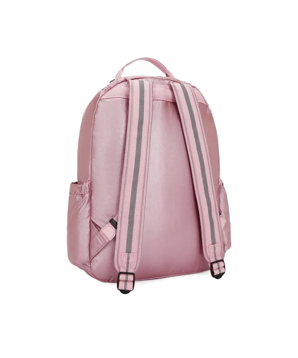Mochila Kipling Seoul Bronze Pink Met Rosa