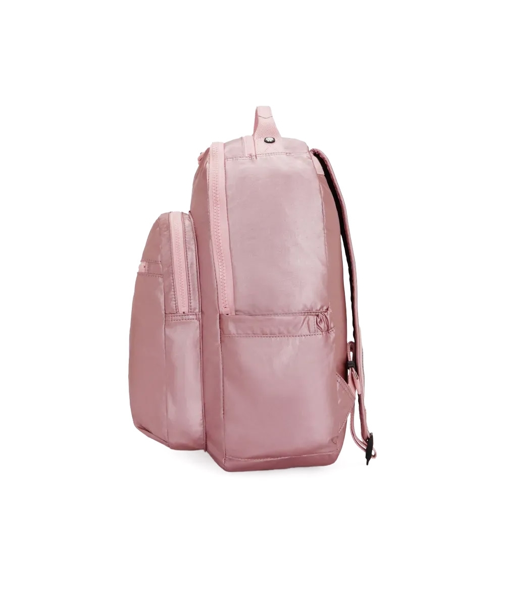 Mochila Kipling Seoul Bronze Pink Met Rosa