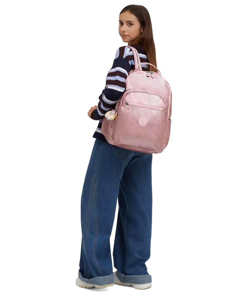 Mochila Kipling Seoul Bronze Pink Met Rosa