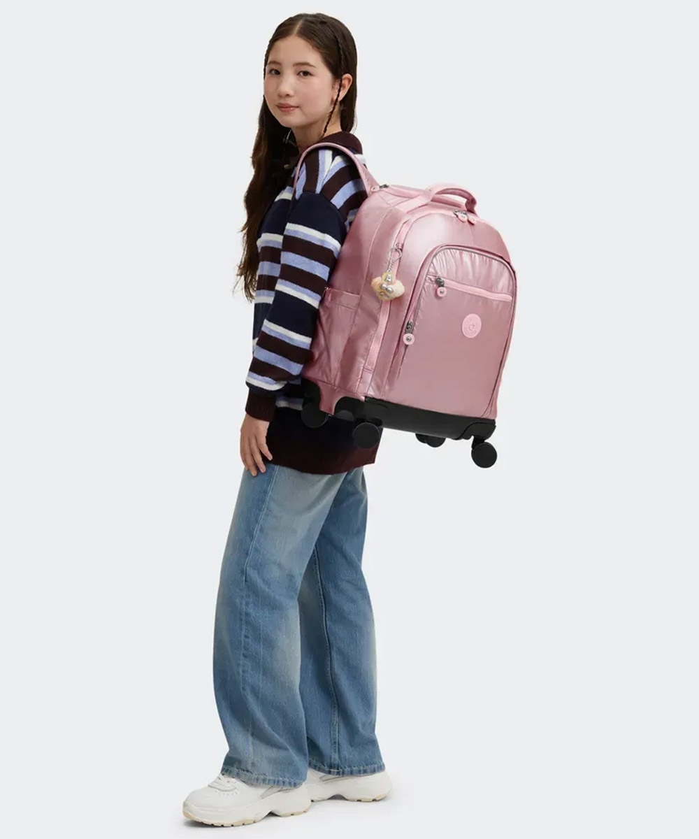 Mochila Kipling New Zea Bronze Pink Met Rosa