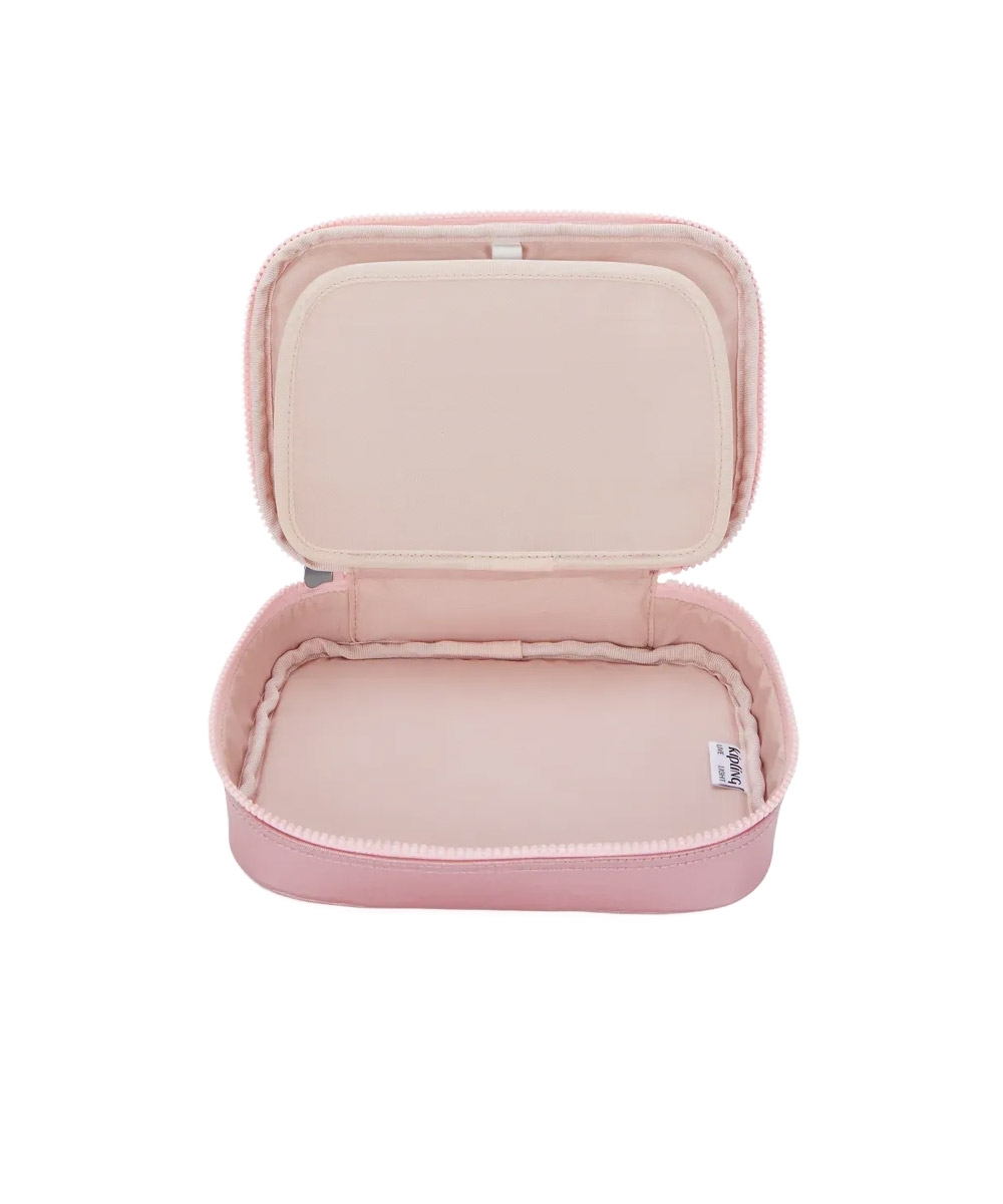Estojo Kipling 100 Pens Bronze Pink Met Rosa