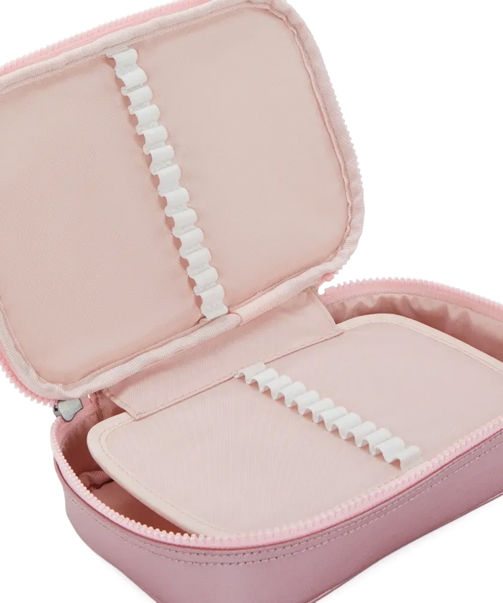 Estojo Kipling 100 Pens Bronze Pink Met Rosa