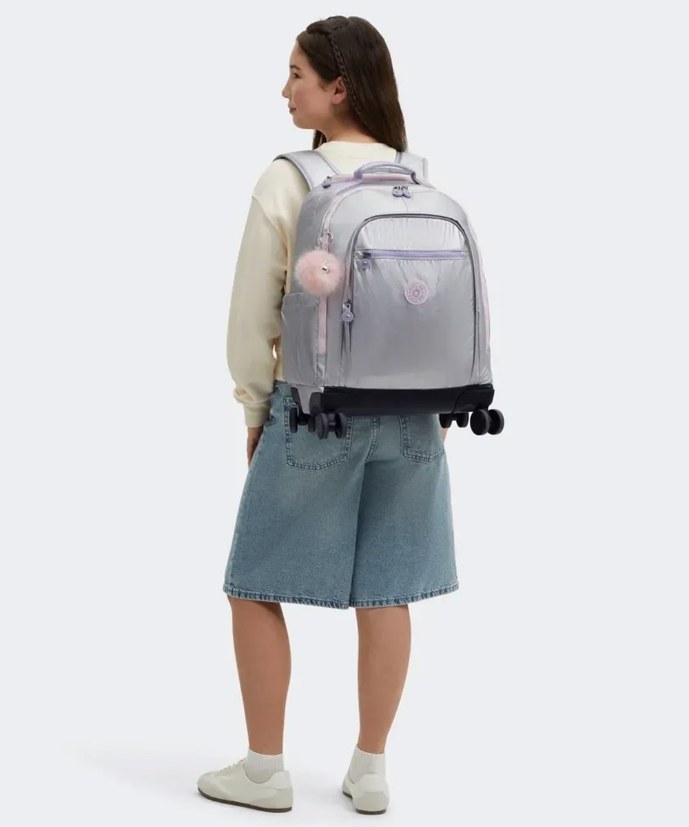 Mochila Kipling New Zea Silver Glow Met Prata