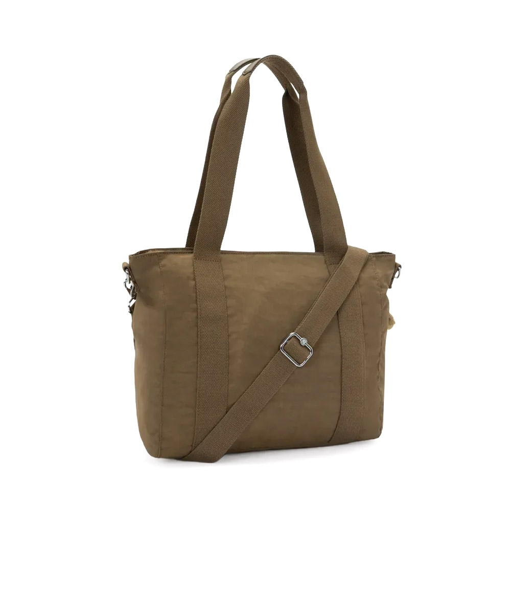 Bolsa Kipling Asseni S Smooth Khaki Marrom