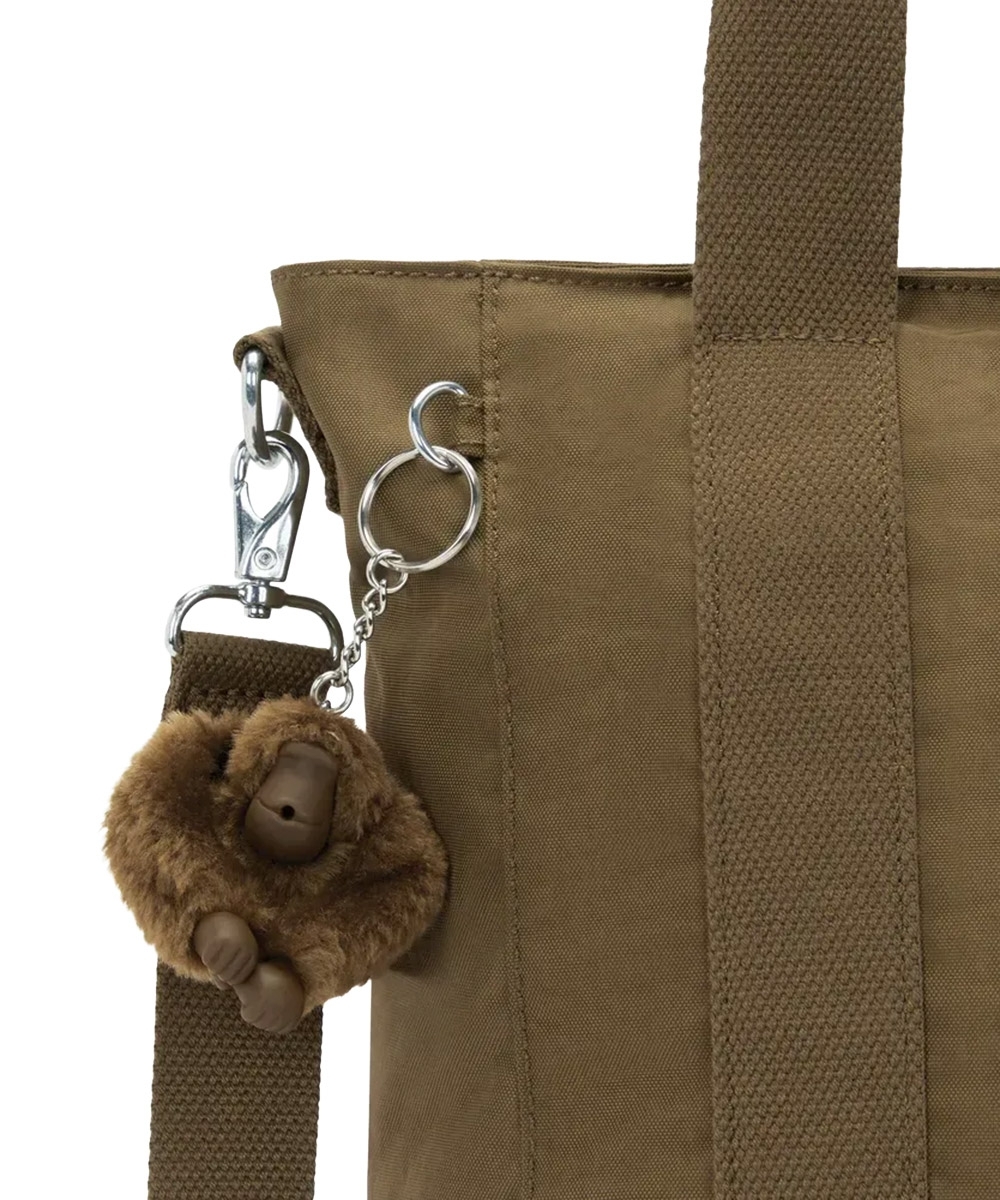 Bolsa Kipling Asseni S Smooth Khaki Marrom