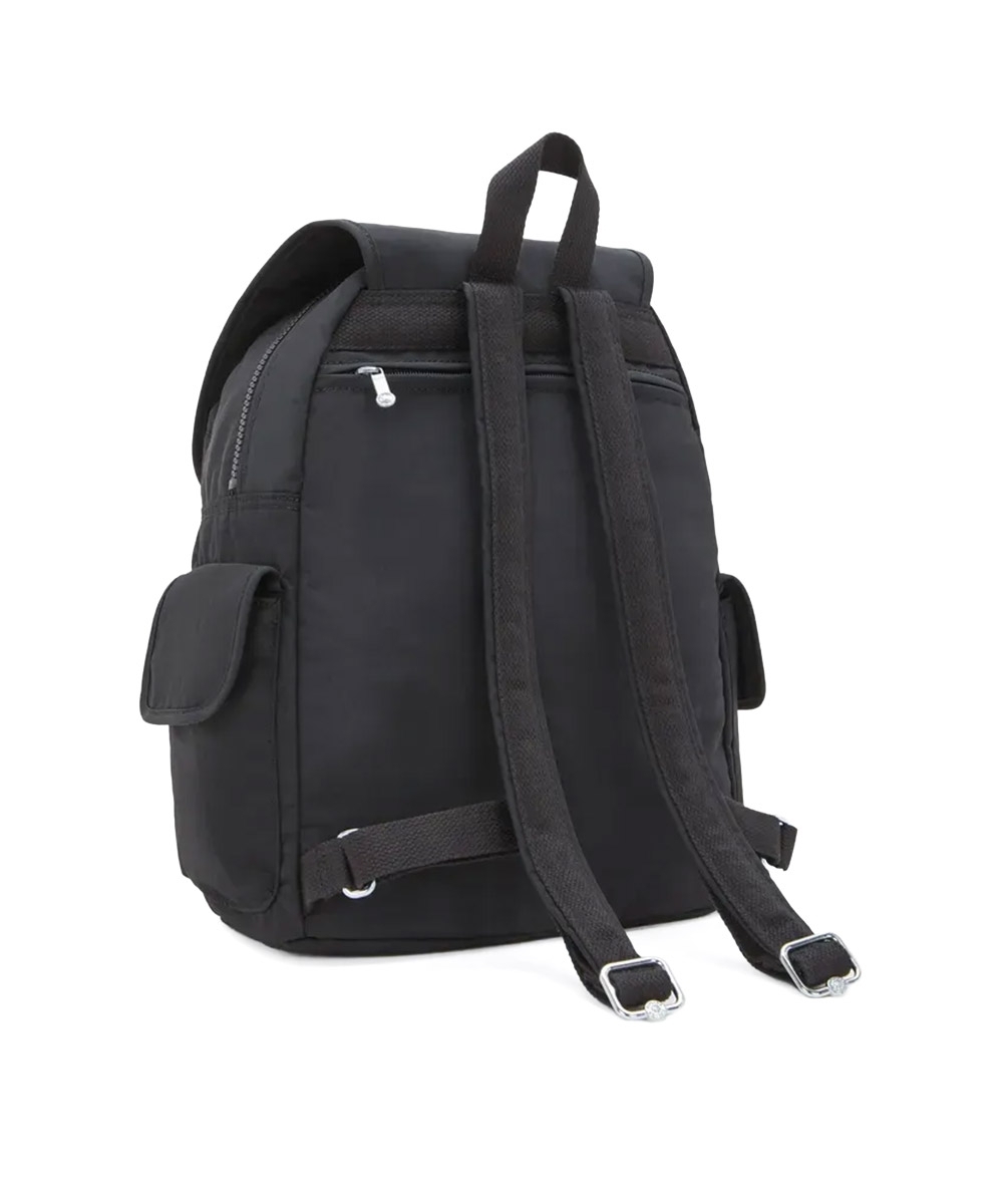 Mochila Kipling City Pack Smooth Khaki Preto