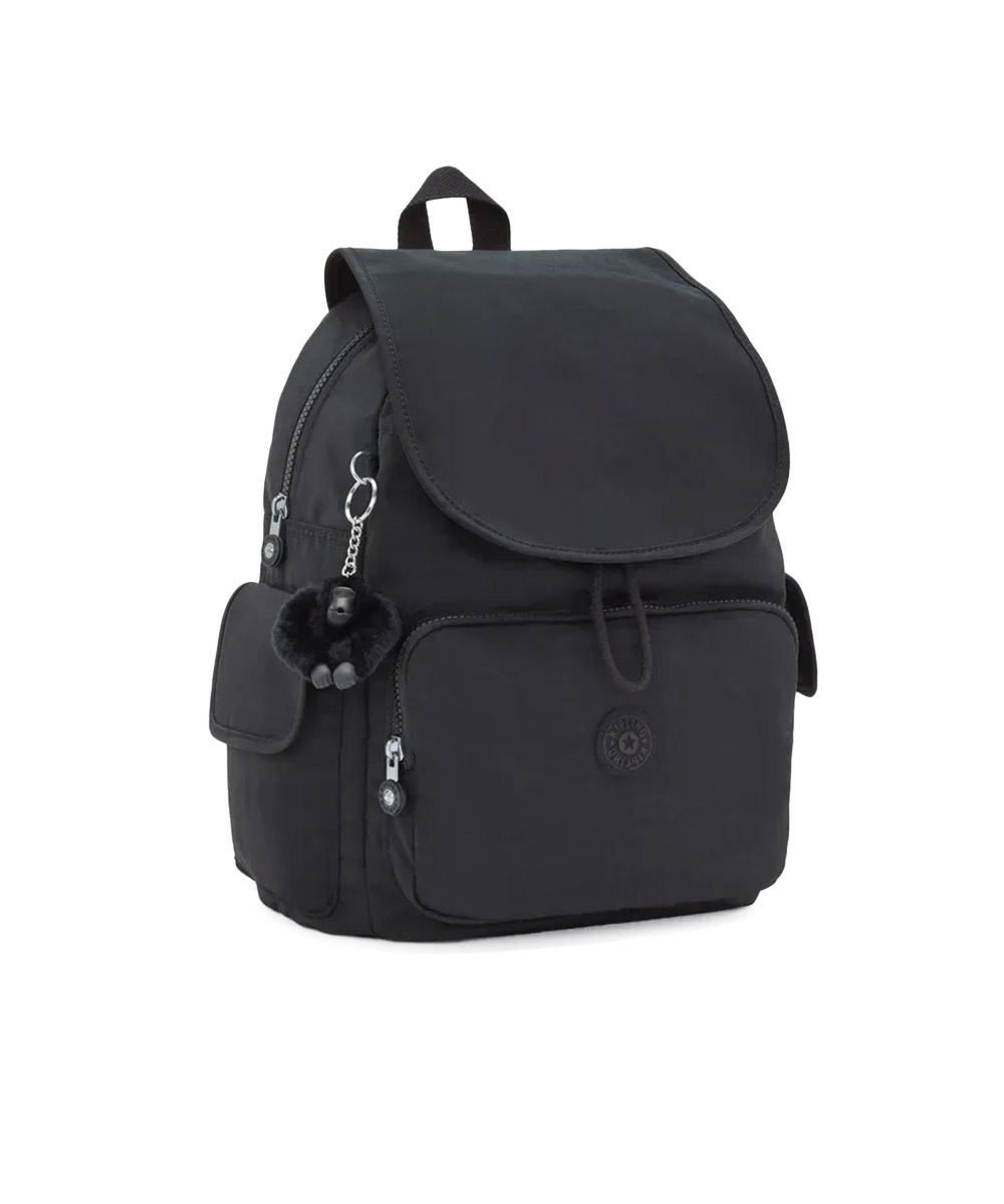 Mochila Kipling City Pack Smooth Khaki Preto