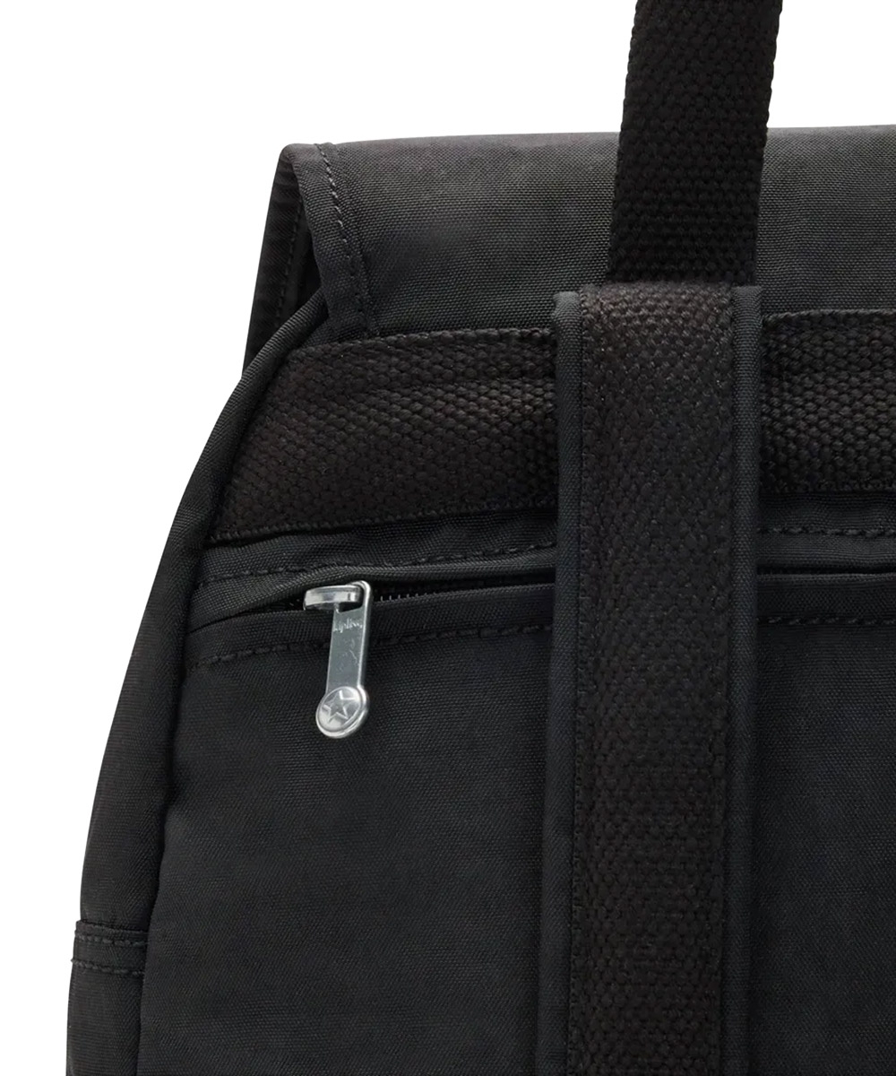 Mochila Kipling City Pack Smooth Khaki Preto