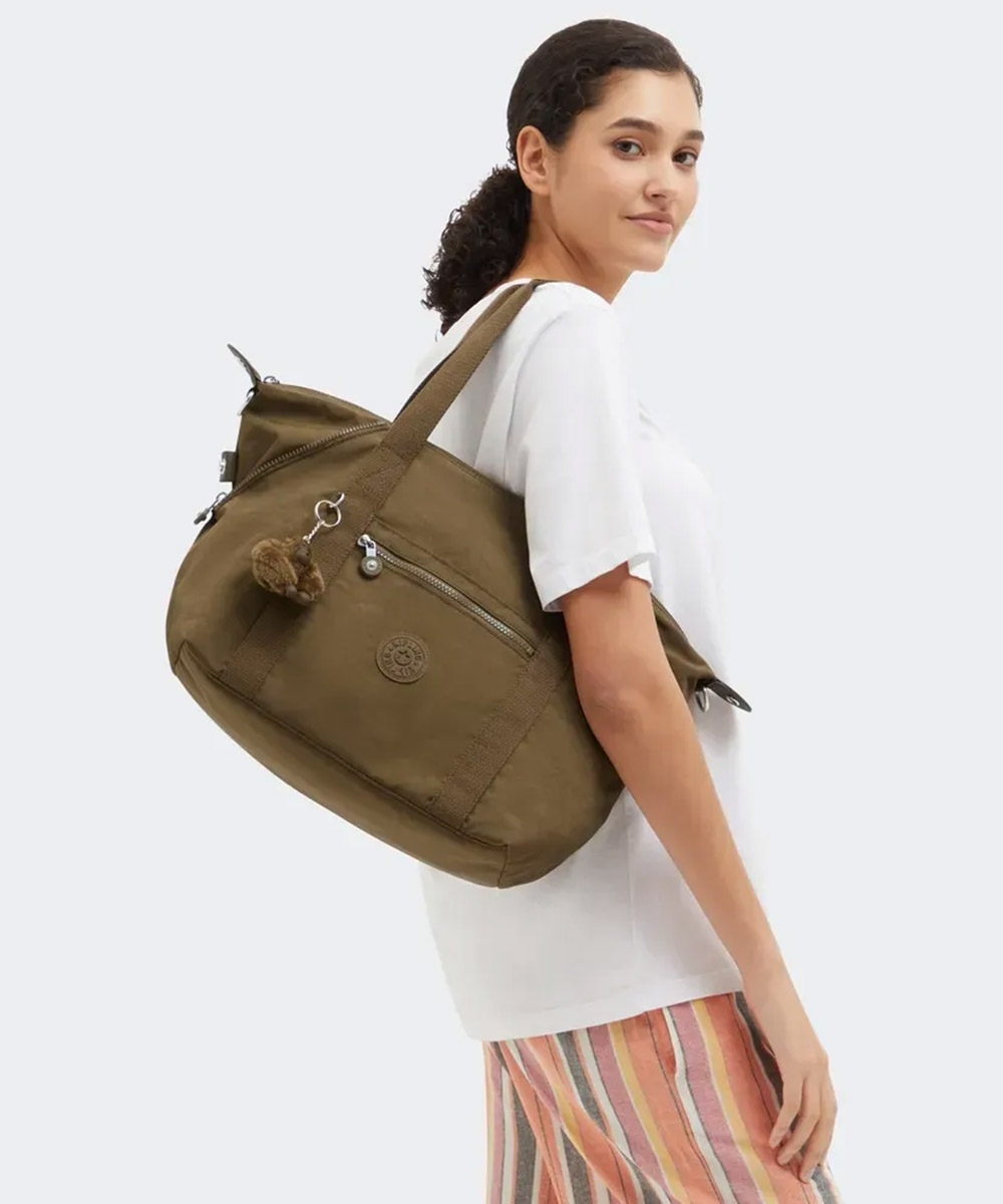 Bolsa Kipling Art Smooth Khaki Marrom
