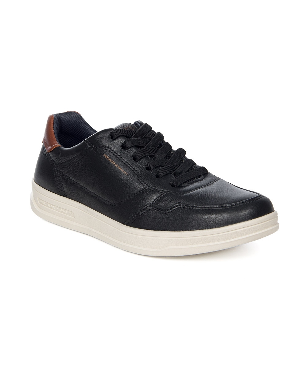 Tênis Masculino Pegada Casual Couro Preto